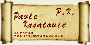 Pavle Kasalović vizit kartica